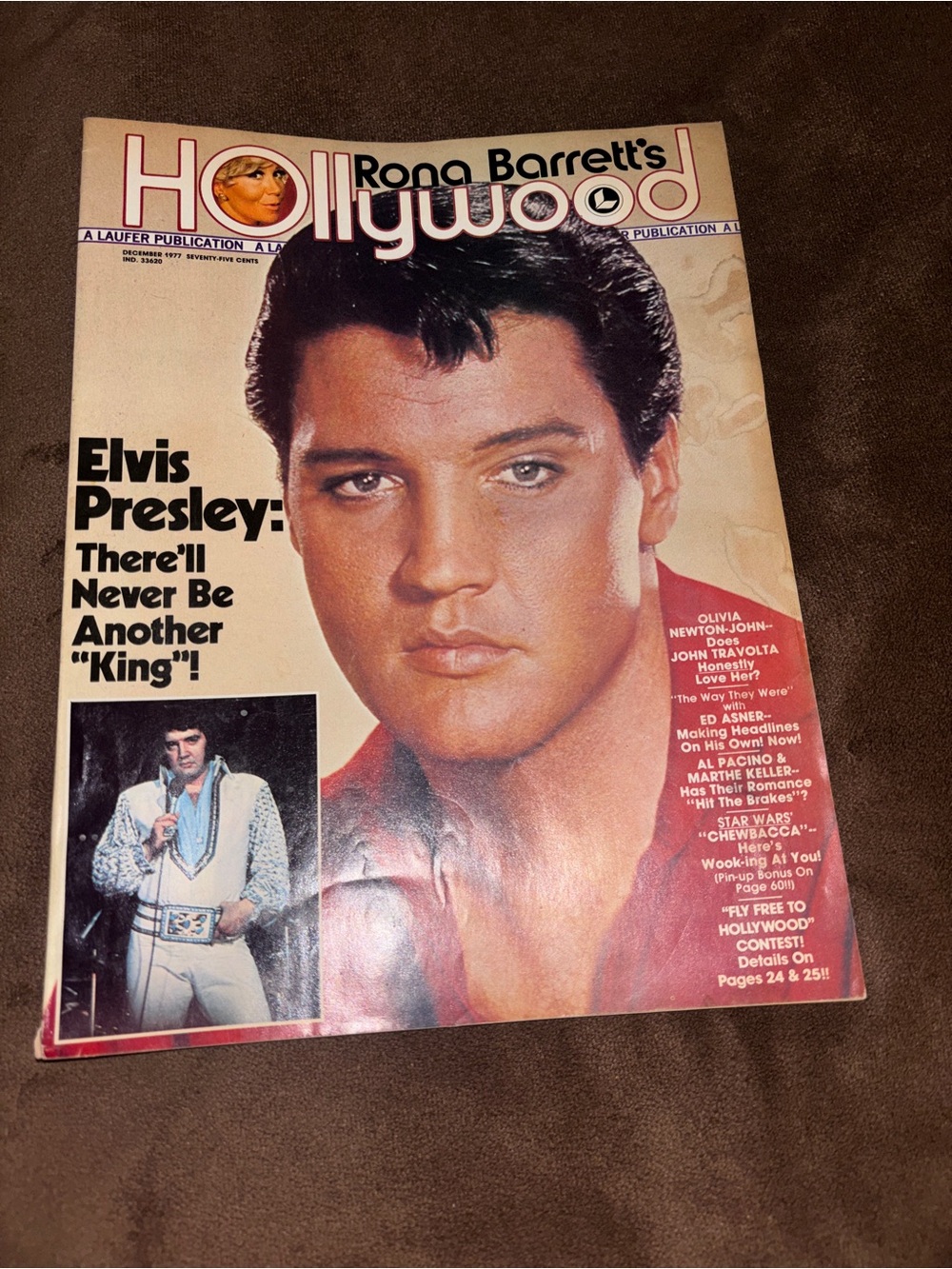 Rona Barrett's Hollywood Magazine Featuring Elvis Presley - Red & Cream Cover